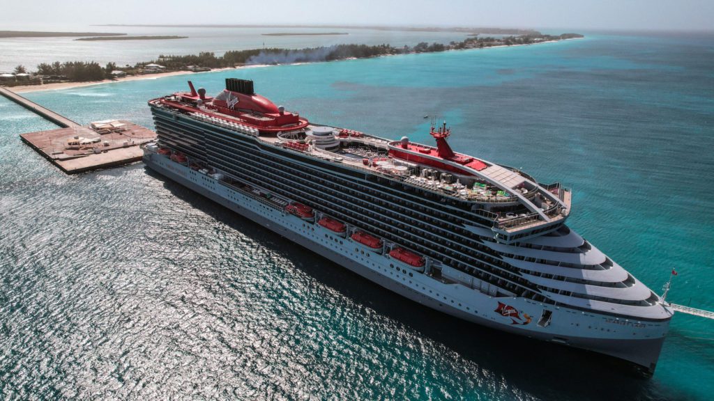 Virgin Voyages Scarlet Lady in Bimini Bahamas