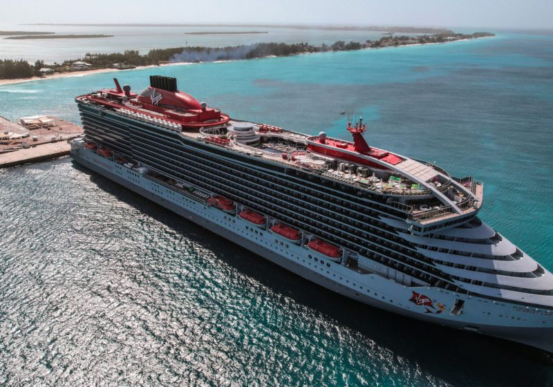Virgin Voyages Scarlet Lady in Bimini Bahamas