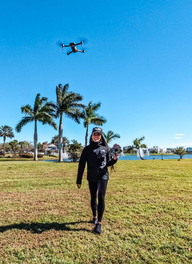 Christine Lozada flying a drone