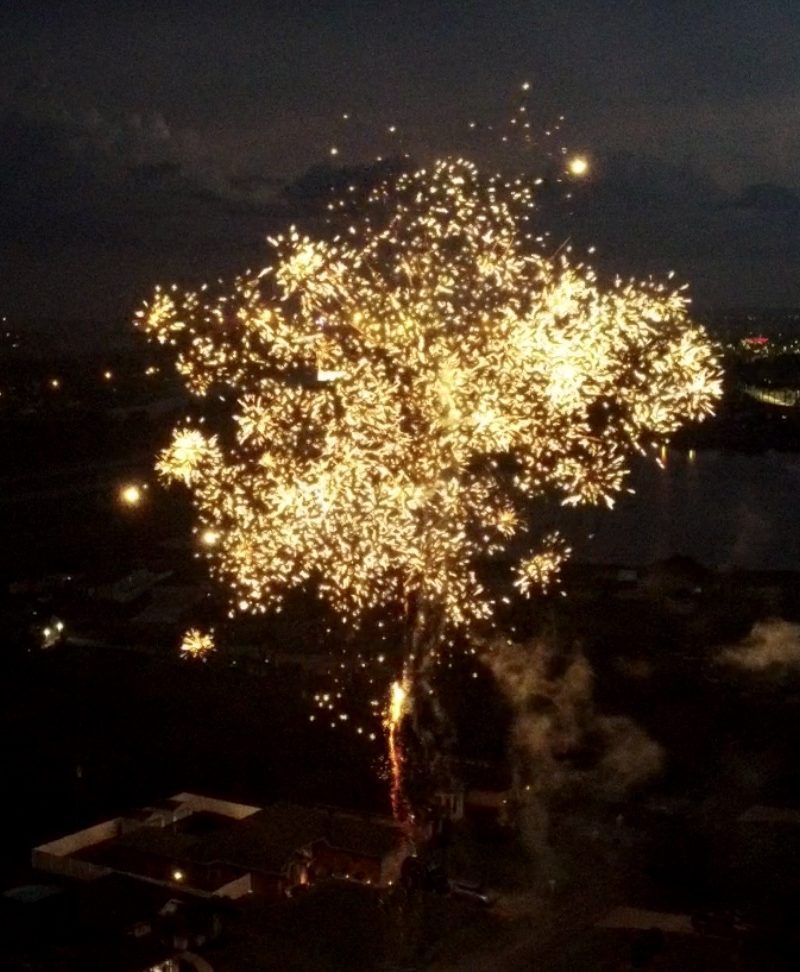 Droning fireworks at a private fireworks show