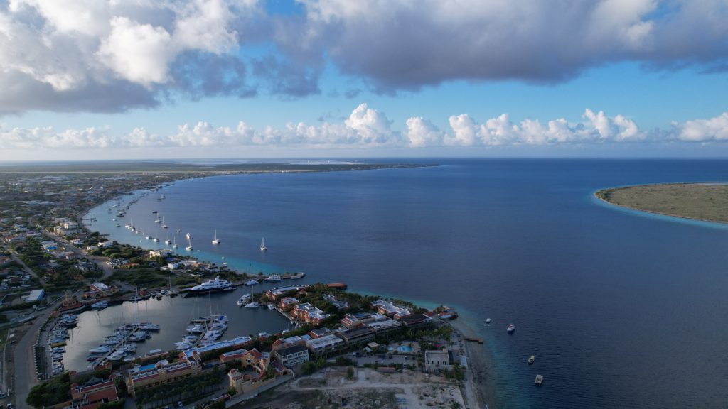 Bonaire island drone shot