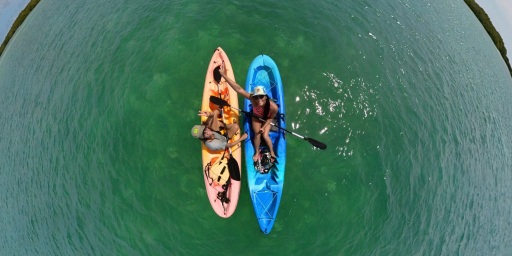 Christine Lozada with the Mangrove Info Center team shot on Insta 360 OneX2