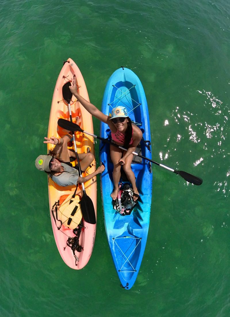 Christine Lozada kayaking in the Bonaire mangroves