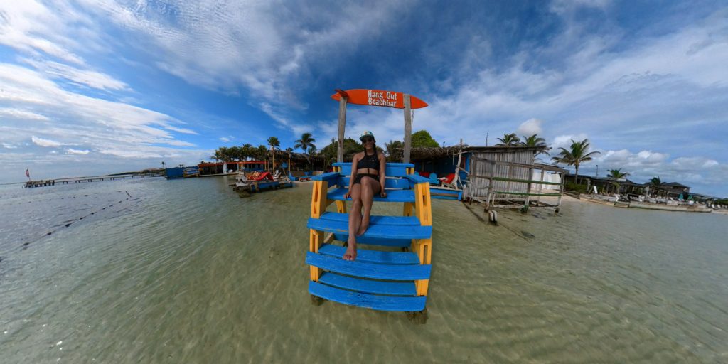 Christine Lozada at Jibe City Hang Out Beachbar in Lac Bay shot on Insta360 OneX2