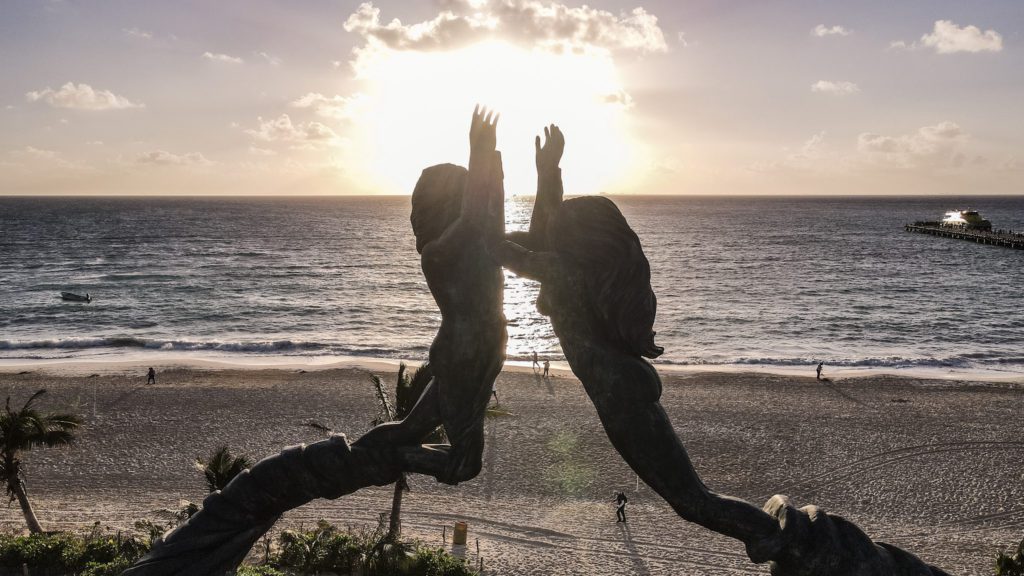 Statues in Playa del Carmen captured on Mavic Air 2 by Christine Lozada