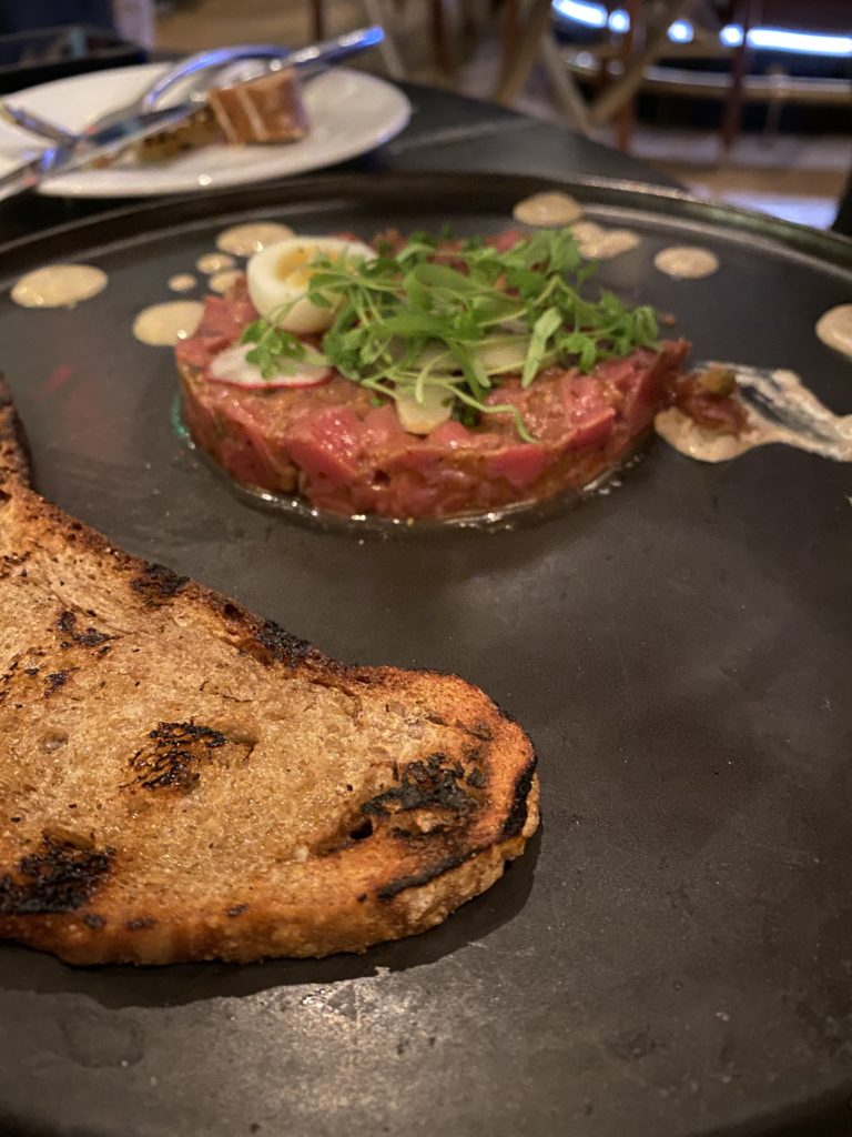 Steak tartare at Council Oak Hardrock Hollywood Hotel