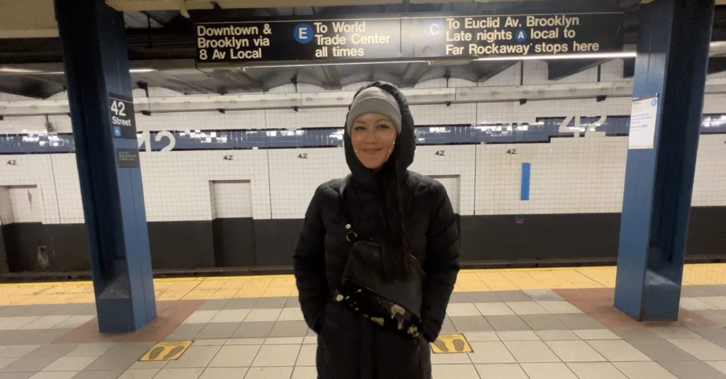 Christine Lozada in the NYC subway