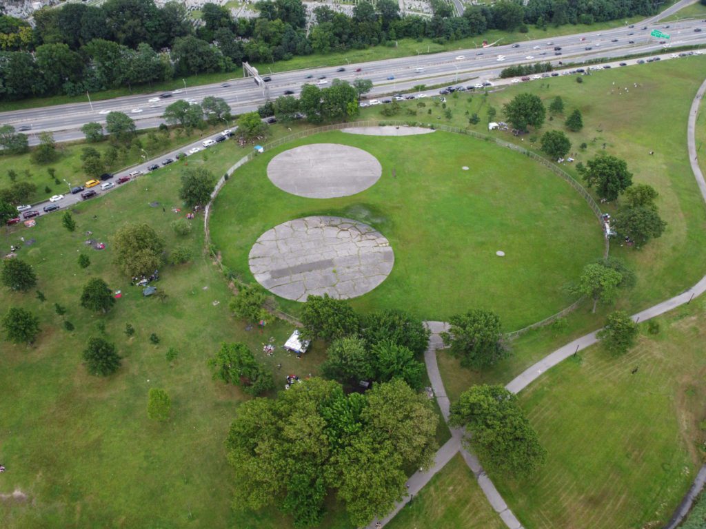 Flushing Meadows Corona Park Flying Park drone shot by Christine Lozada