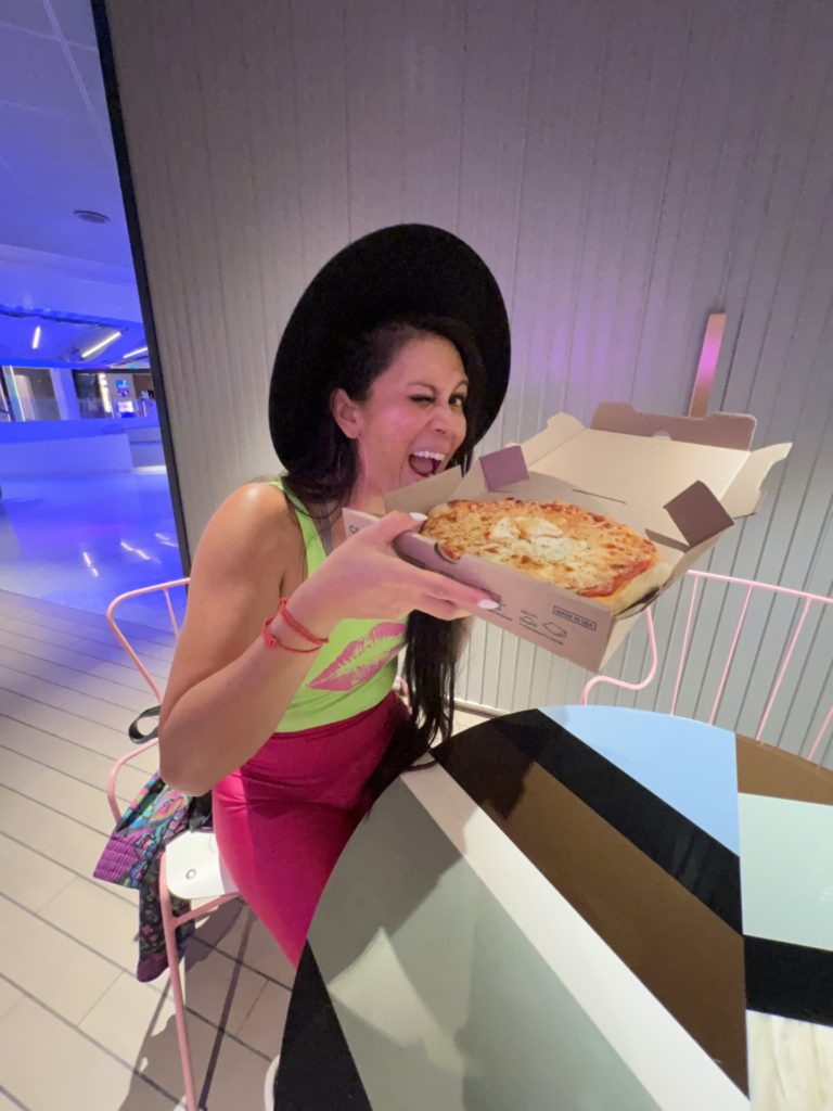 Late night pizza on Virgin Voyages Scarlet Lady