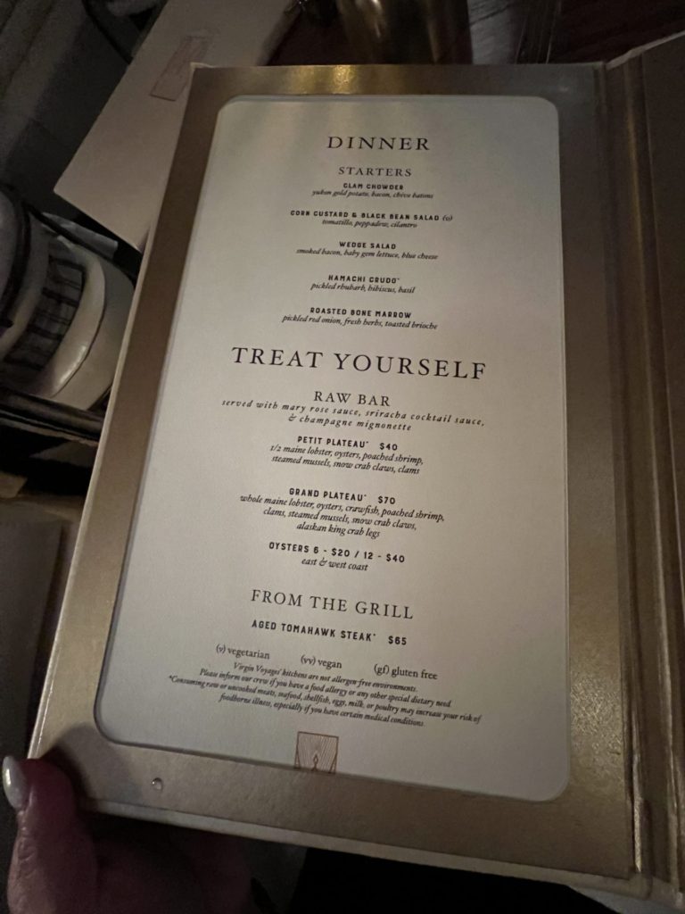 The Wake restaurant menu for "added" items