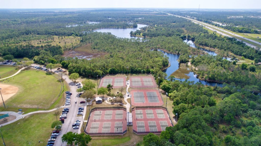 Halpatiokee Park pickleball and tennis courts shot on Mavic Mini 3 Pro by Christine Lozada