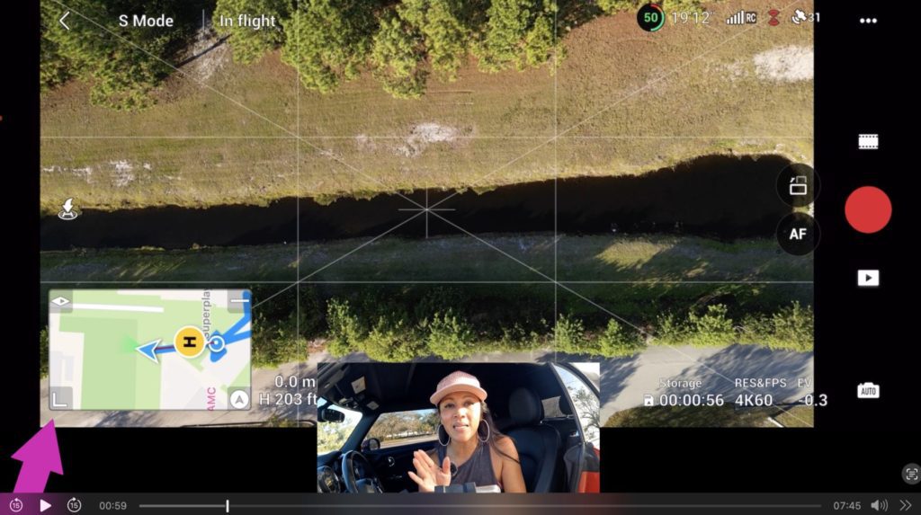 Drone maps are located in the bottom left of your screen within the DJI Fly App