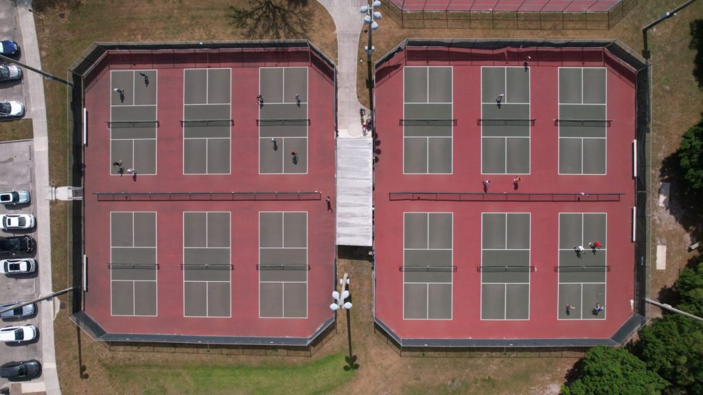 View of the Halpatiokee Pickleball Courts shot on Mavic Air 2S by Christine Lozada