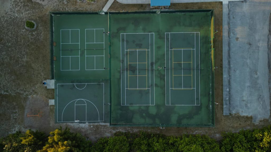 Pepper Park Beachside pickleball courts and converted tennis courts shot on Mavic Mini 3 Pro by Christine Lozada