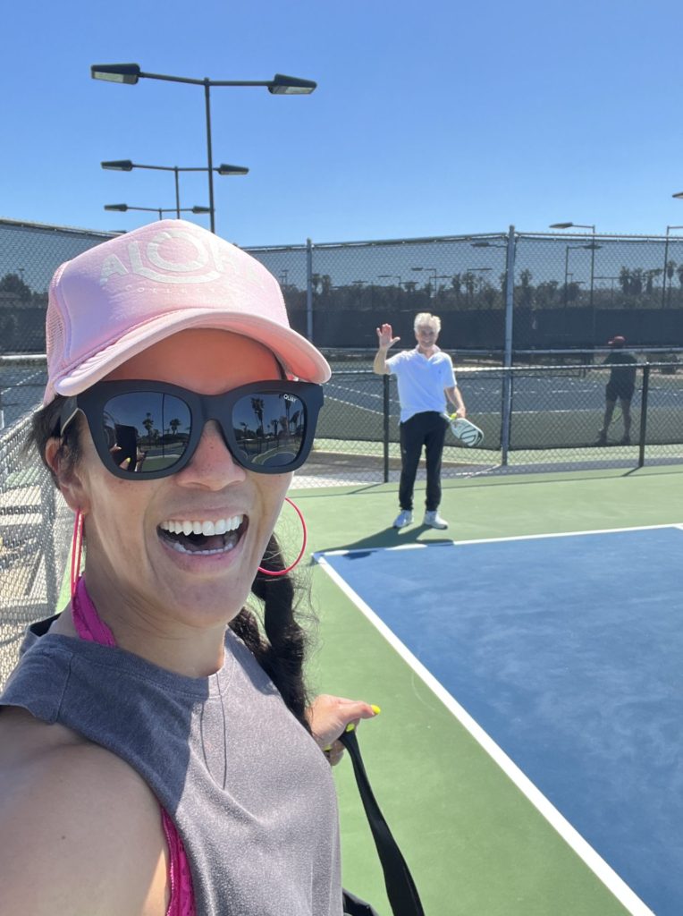 Christine Lozada at pickleball open play at Barnes Tennis Center