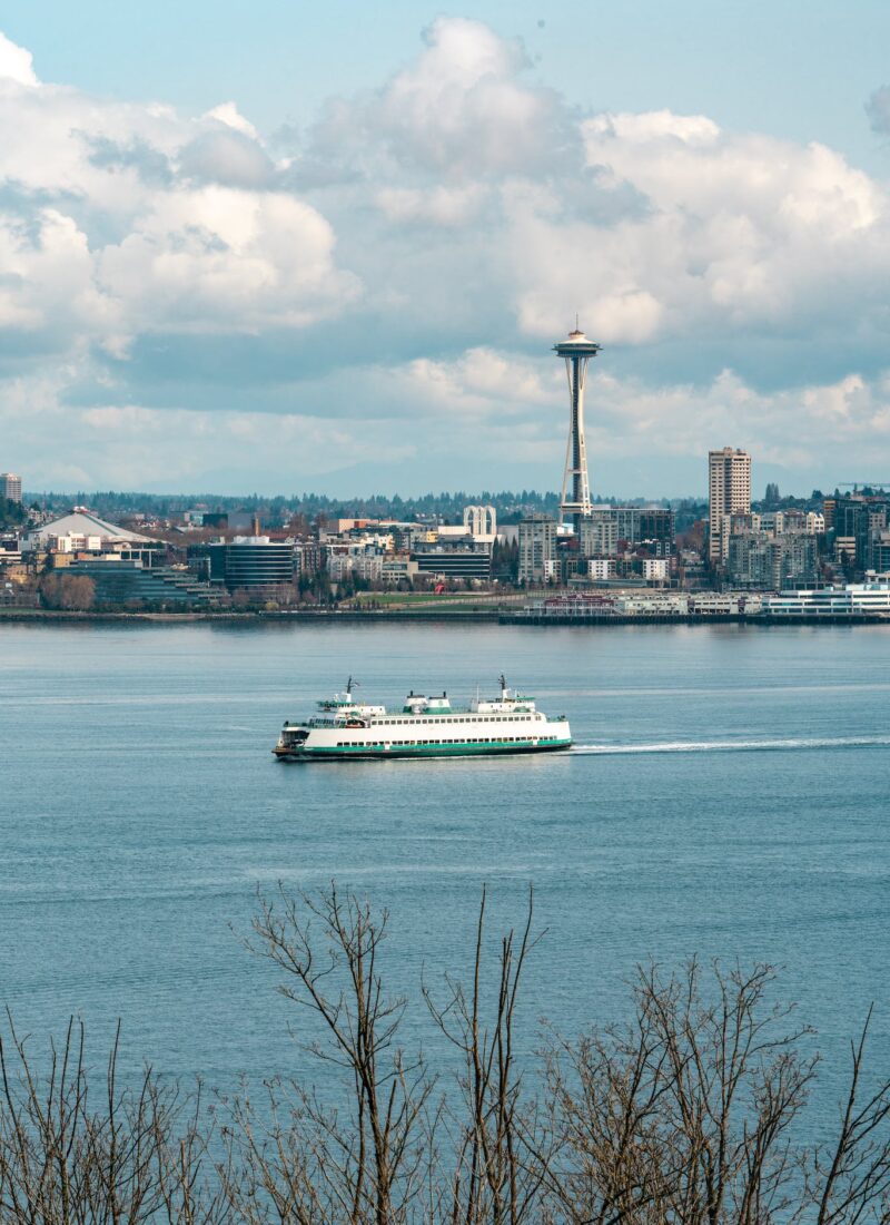 Ship Sailing by Seattle
