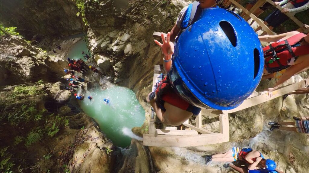 Christine Lozada at Damajagua Waterfalls Virgin Voyages