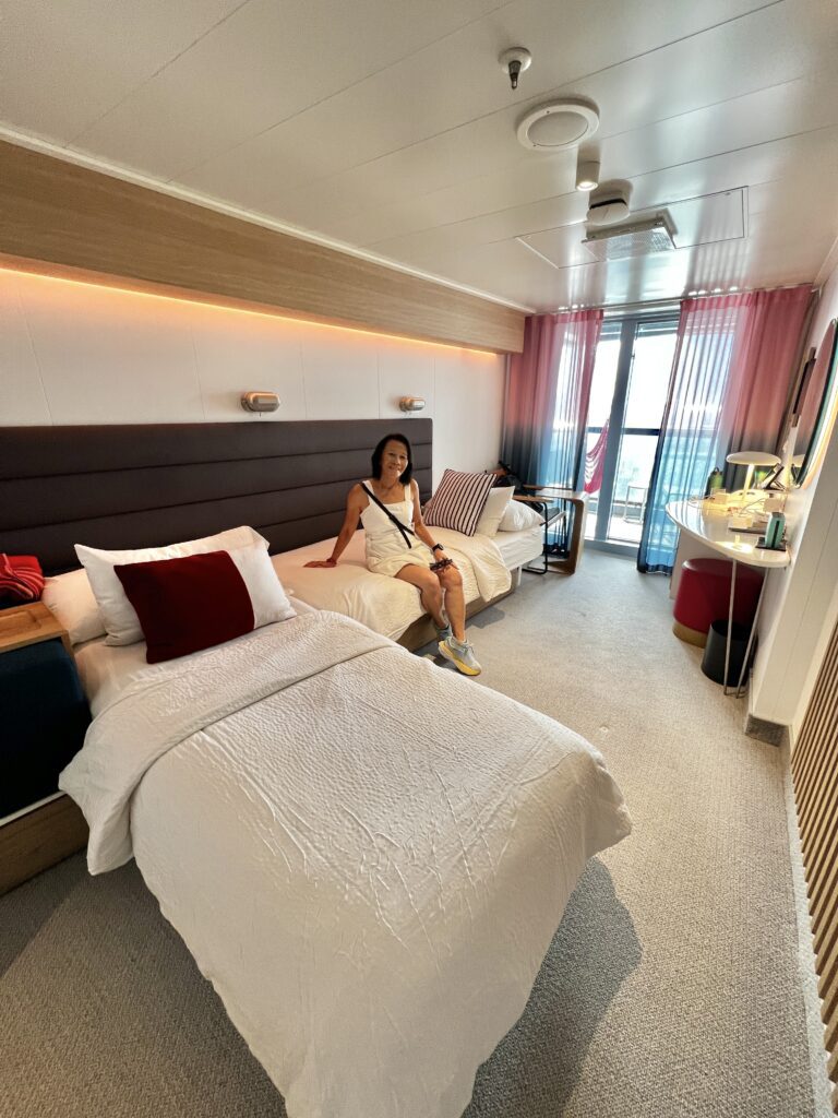 Virgin Voyages Cabin with two beds