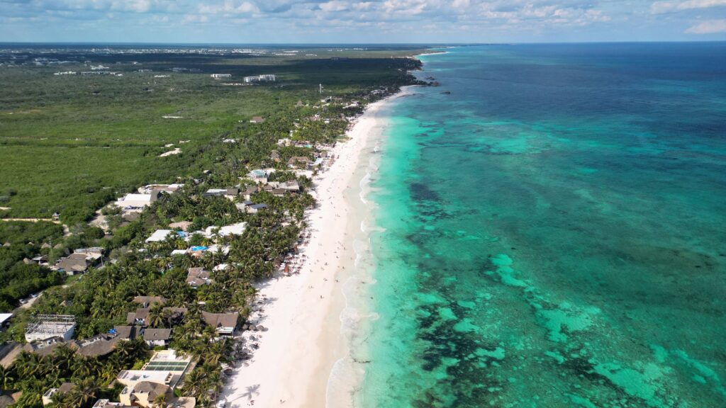 Tulum drone shot by Christine Lozada