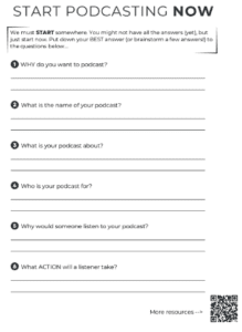 Podcasting worksheet