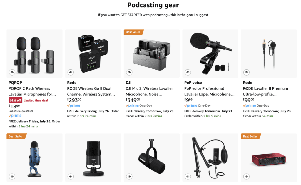 Curated podcasting gear by Christine Lozada