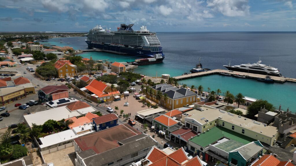 Bonaire cruise port drone shot by Christine Lozada