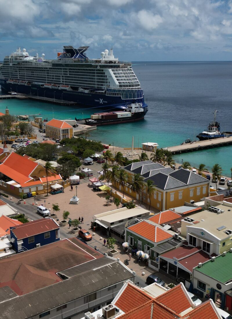 Bonaire cruise port drone shot by Christine Lozada