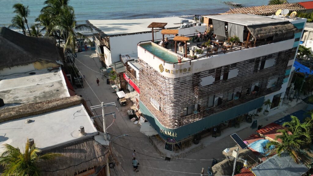 Holbox Mexico Downtown drone shot by Christine Lozada