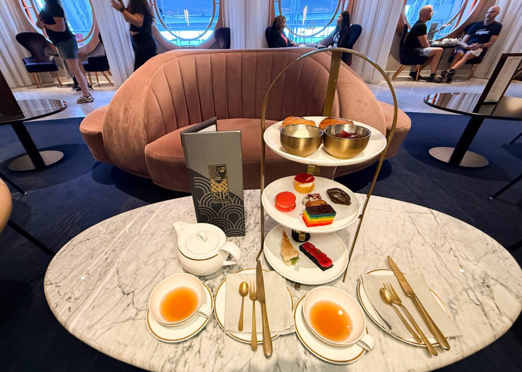 Virgin Voyages High Tea at Sea at Sip Lounge