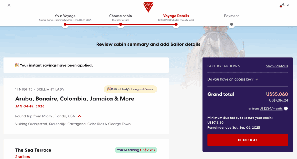 Virgin Voyages Sailing